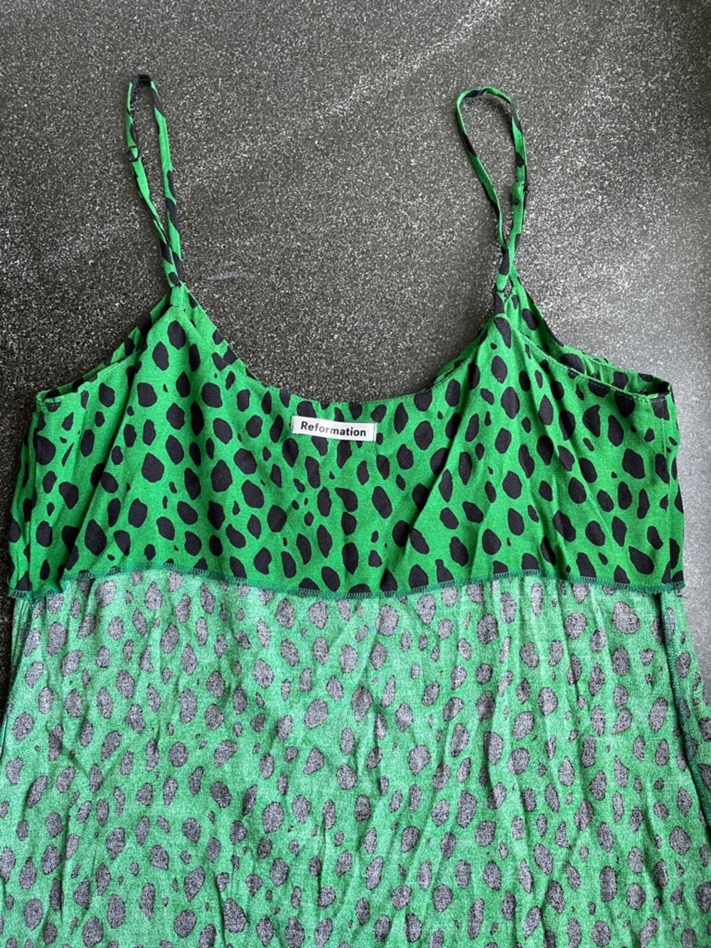 Reformation Ventura Green and Black Spotted Mini Dress Size Women’s Large (L) - Picture 8 of 13